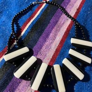 Black and White Beaded chocker necklace